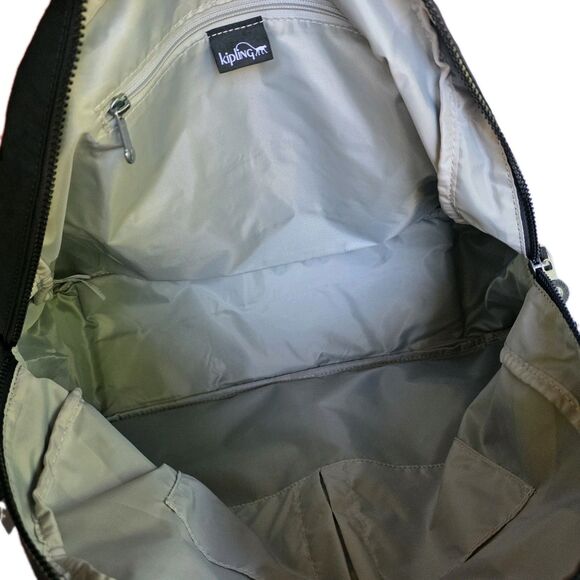 Kipling Bag Black Purse Tonal Eugina Weekender Satchel Duffel Monkey New - Picture 14 of 16